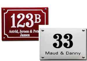 Emaille naamborden en huisnummers