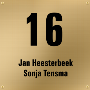 Messing naamplaatje vierkant